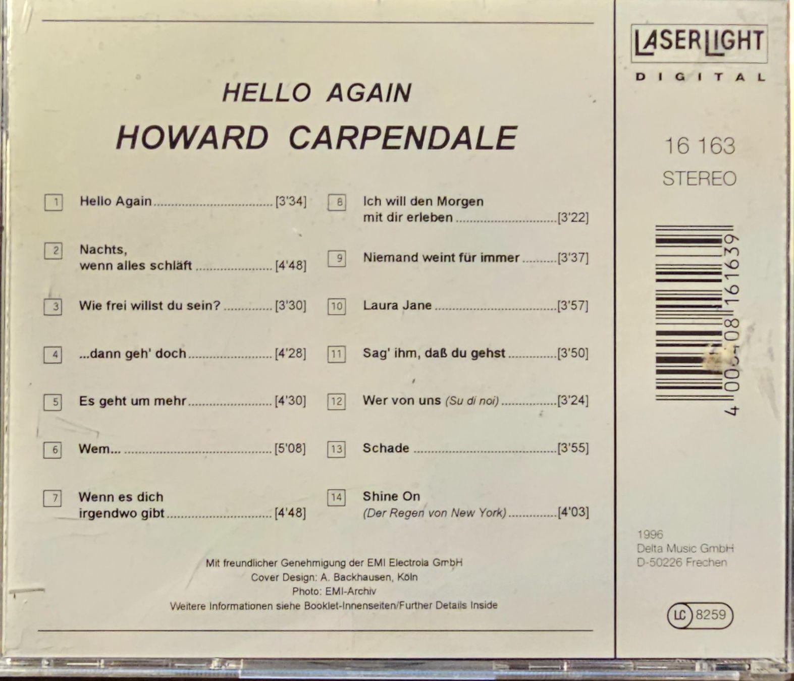 CDs: Howard Carpendale – Hello Again – D'occasion à Wahlen b. Laufen par Cg10 1