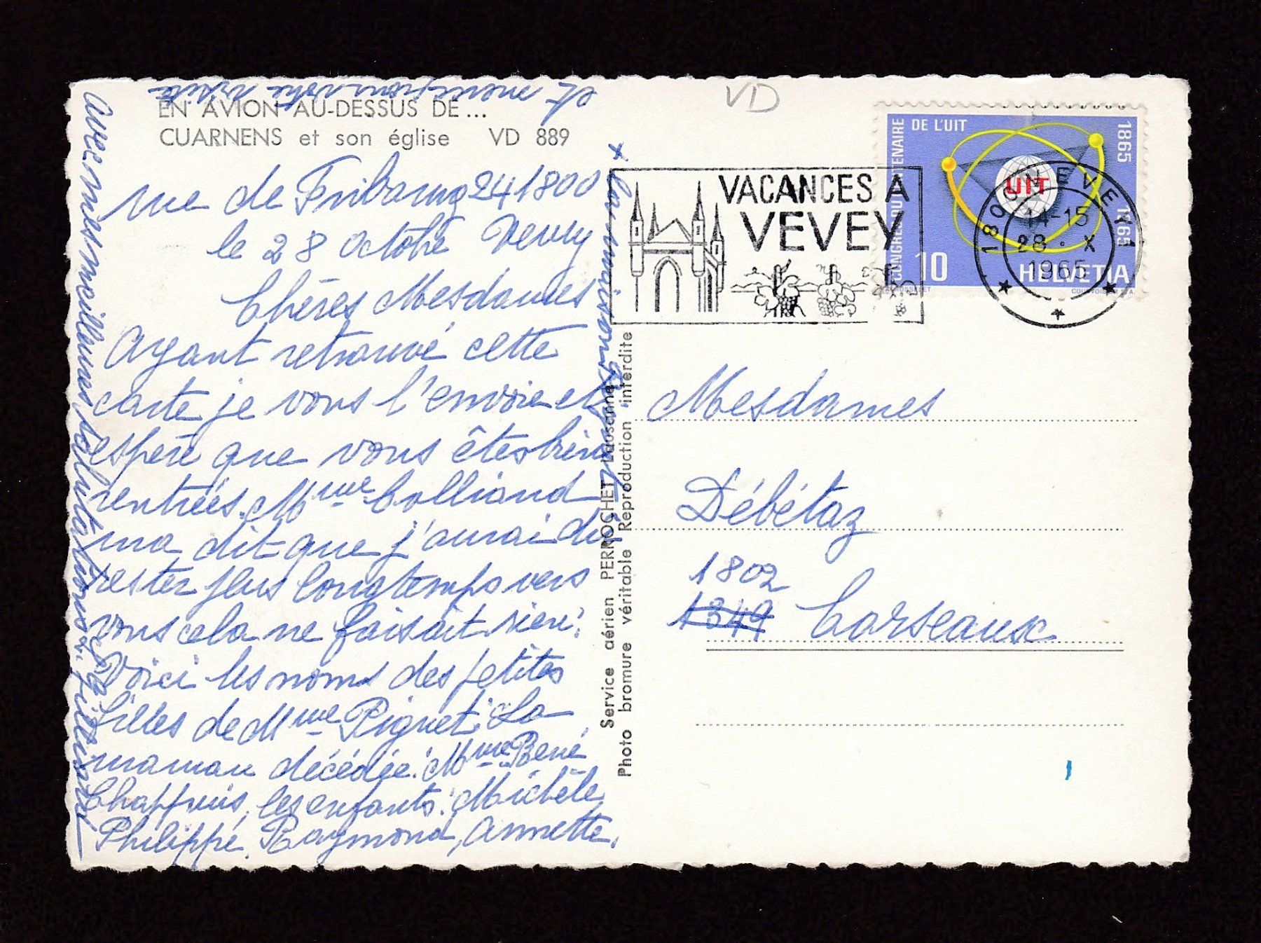 Cartoline postali: CUARNENS - Flugaufnahme, 1965 – Usato da Reiden venduto da cinfis 1