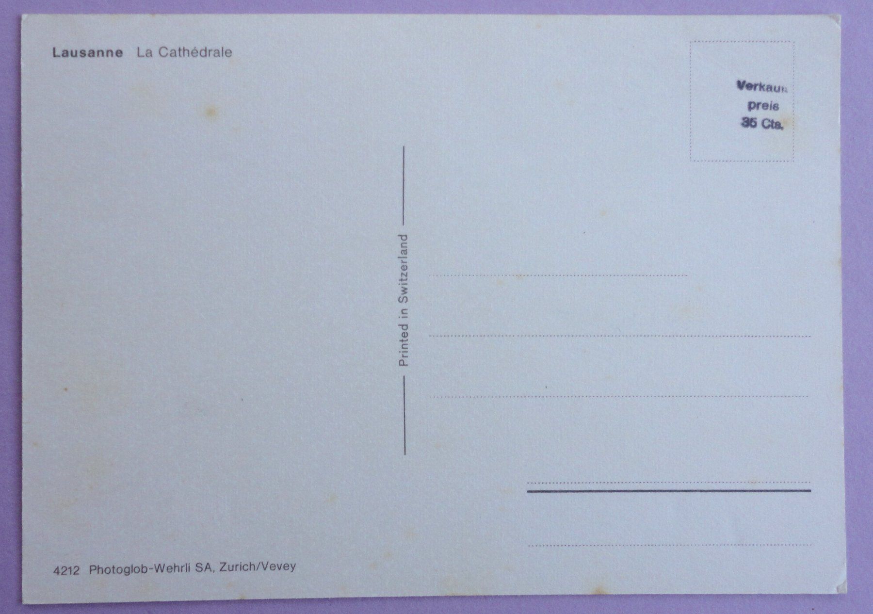 Cartes postales: Lausanne, La Cathédrale – D'occasion à Fétigny par Billy2miny 1