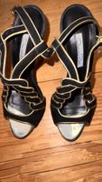 Oscar de la RentaSandaletten Gr. 38 schwarz/gold Absatzschuh