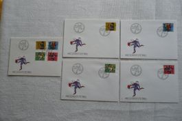 Pro Juventute 1990 5 FDC Satz & Einzelmarken SBK J315 - J318