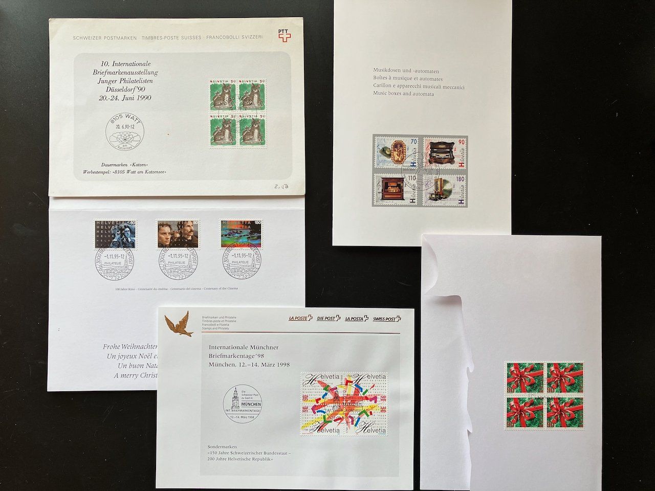 Alle Briefmarken: 5 PTT-Belege 1990-98 – Gebraucht aus Nesslau von andi_hon