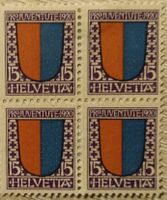 Sellos Suiza 1920  Ticino, bloque 4,