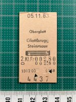 Oberglatt - Gattbrugg / Steinmaur, altes Bahn Billett, SBB