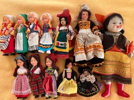 12 alte Puppen Trachtenpüppli Sammeln