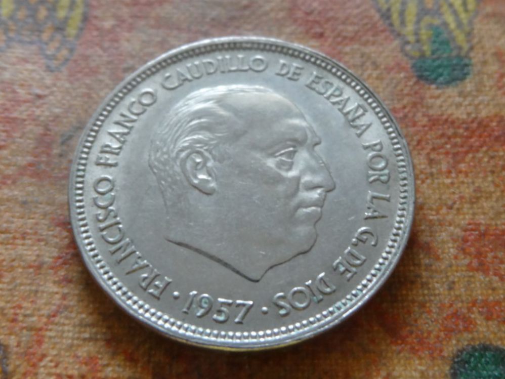 Tutti le monete: ESPAGNE  25  Pesetas  1957 – Usato da Romanel-sur-Lausanne venduto da Swift13
