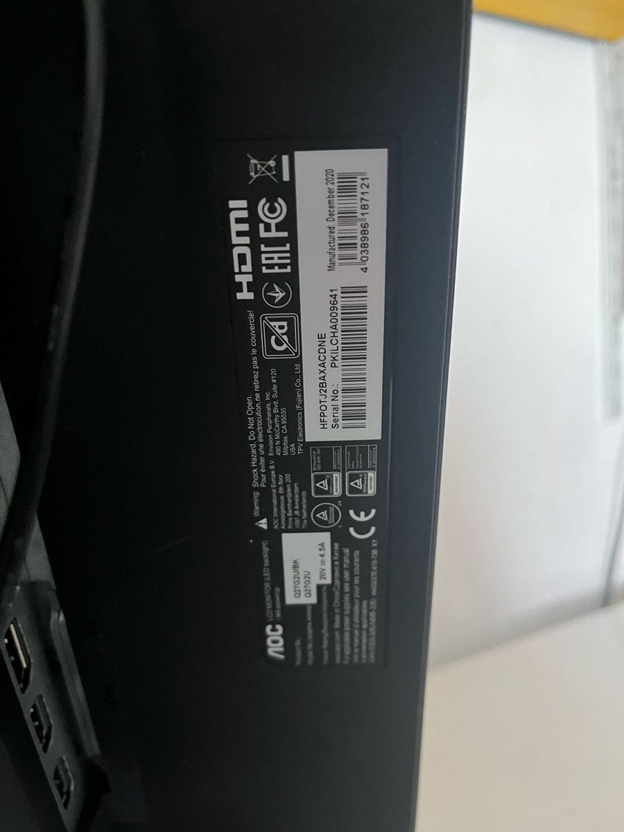 Monitor: Écran gaming - AOC Q27G2U/BK – Usato da Fully venduto da luc_k2mq 3