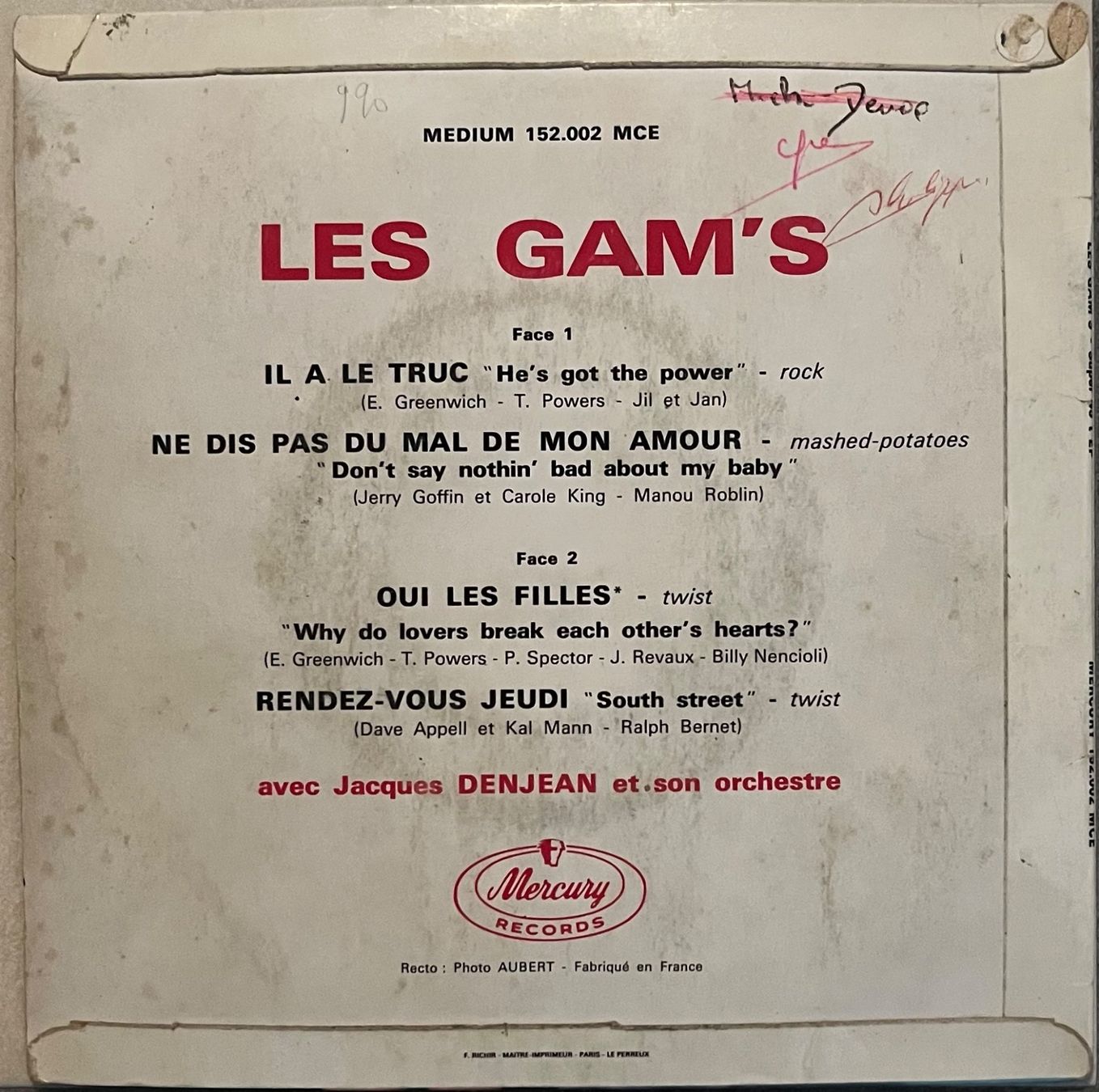 Dischi in vinile: LES GAM'S - IL A LE TRUC – Usato da Bussigny venduto da vinyl-pas-cher 1