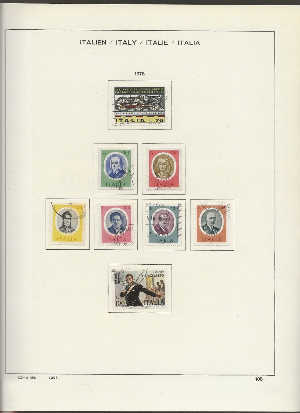 Tutti i francobolli: Marken Italien 1974 bis 1975 – Usato da Au ZH venduto da xelagreb01 7