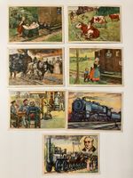 Bildkarten Motiv Eisenbahn, 7 Stk., Wagner Margarine