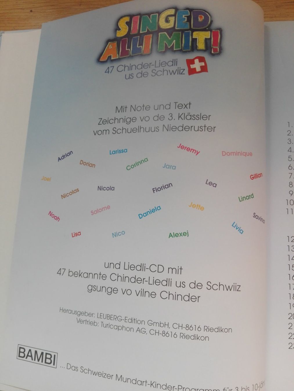 Libri: Singed alli mit! (47 Schweizer Kinderlieder - Buch) >ohne CD – Usato da St.Galllen venduto da elkaphone 3