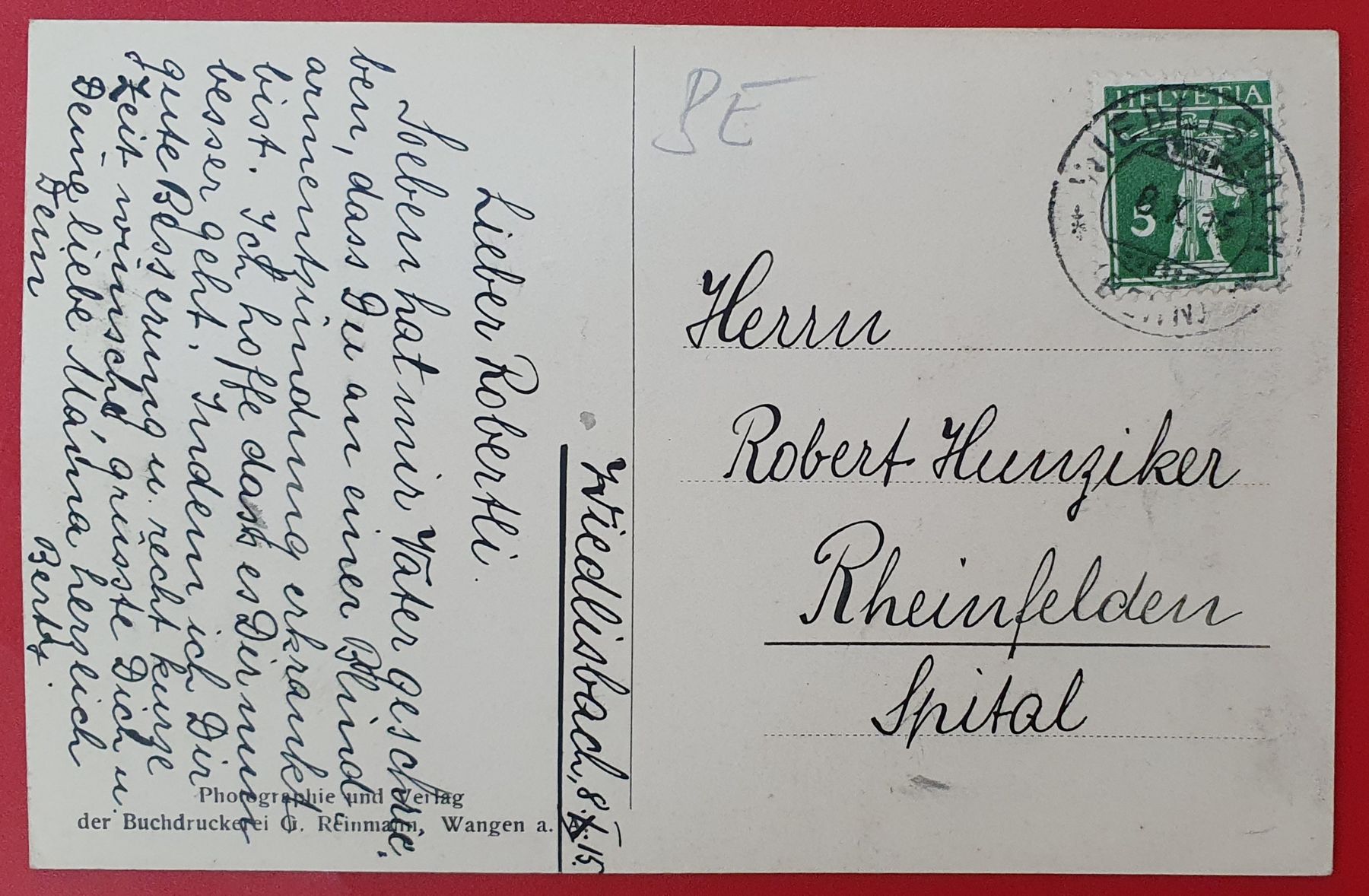 Cartoline postali: Schmiedenmatt 1915 - Weiden b. Farnern – Usato da Kreuzlingen venduto da Rschweiz1 1