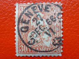 1866: Nr.33 mit Vollstempel von GENEVE, signiert +Kimmel.