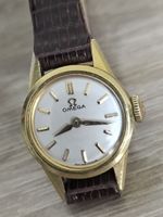 Omega Damenuhr Gold 18 k Lederarmband guter Zustand