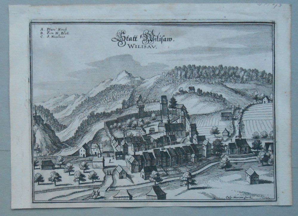 Incisioni: Willisau. Kupferstich von ca 1650. – Usato da Basel venduto da Domba
