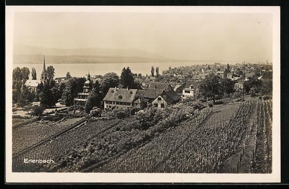 Cartoline postali: AK Erlenbach, Teilansicht mit Kirche – Usato da Berlin venduto da bartko-reher