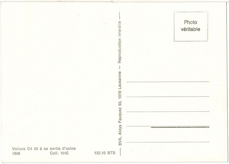 Cartoline postali: BTB Birsigtalbahn Wagen C4 43 Bj. 1896 – Usato da Frauenfeld venduto da POML 1
