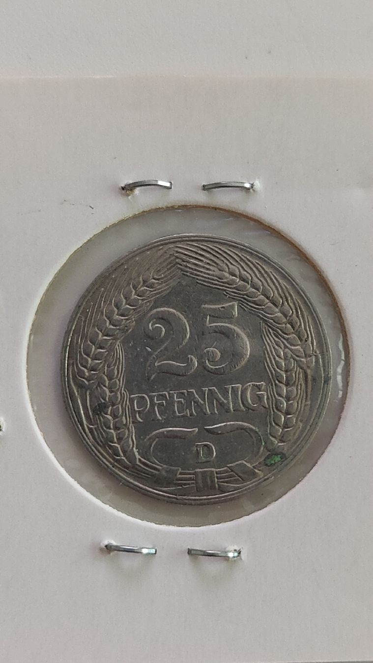Tutti le monete: 25 Reichspfennig 1909D (LP2) – Usato da Neuenhof venduto da tap_mxt6 1