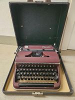Olympia Schreibmaschine, Vintage, Rot, im Koffer, Top!