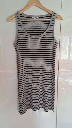 Gestreiftes Sommerkleid, Grau/Schwarz, Gr. M - Top Zustand!