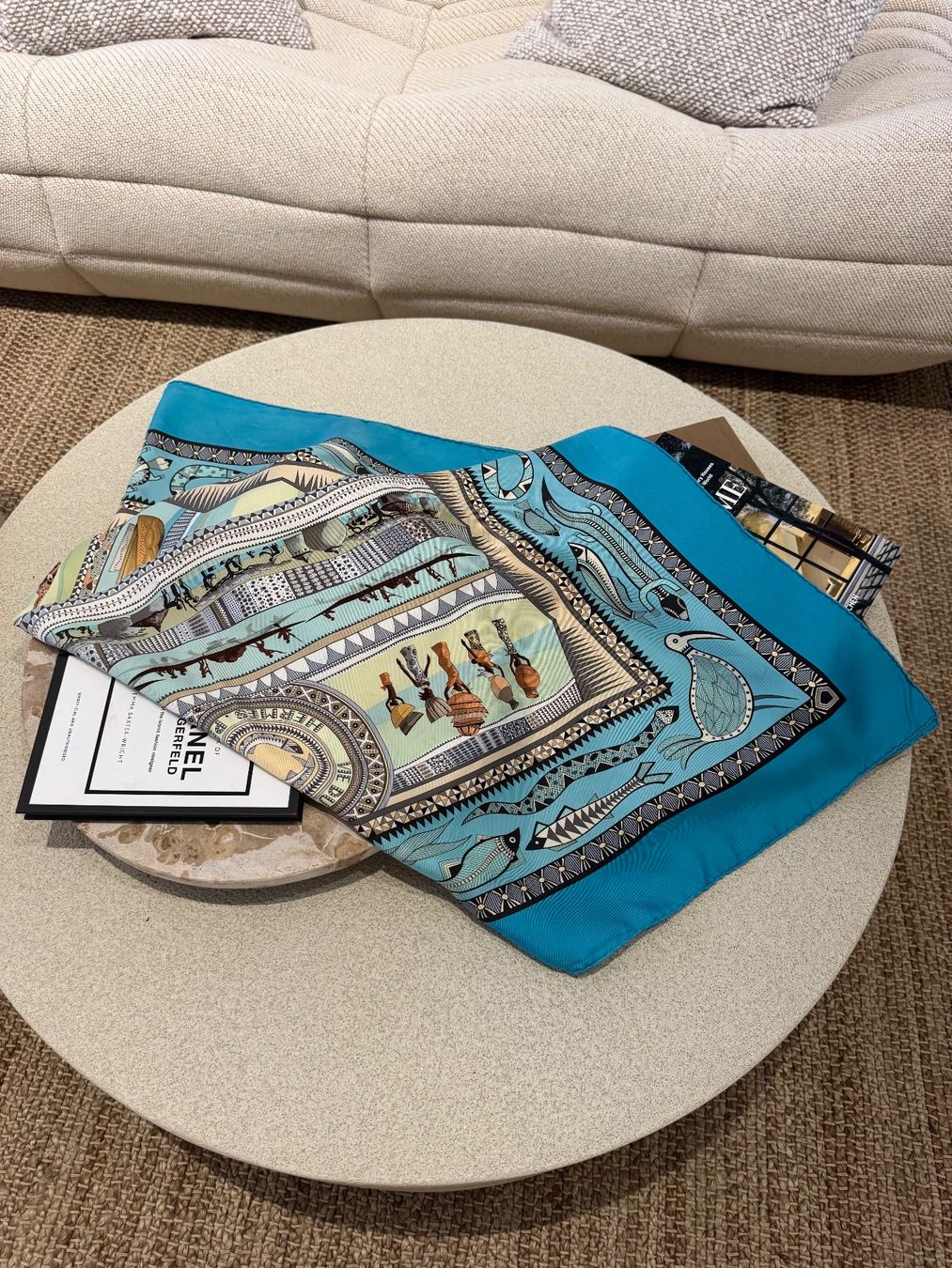 Hermès Foulard & Sciarpe: HERMES TUCH SEIDE 90, FISCH – Usato da Schwyz venduto da bofb 1