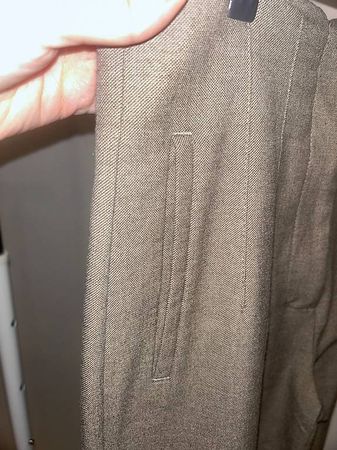 Zara pantaloni cotone marre grigio M zip centrale