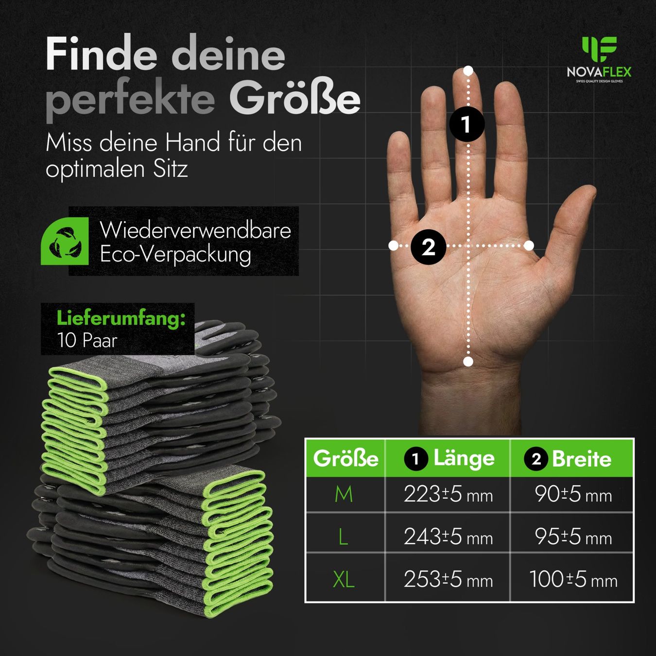 Gants & mitaines : Novaflex Grip 10er Pack – Neuf avec emballage d'origine à Stallikon par Novaflex 6
