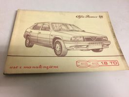 ALFA ROMEO alfa 33 1.8 TD LIBRETTO USO E MANUTENZIONE 10/86