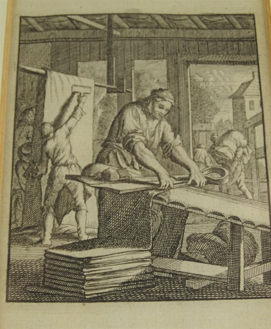 Incisioni: TUCHSCHERER, TEXTILGEWERBE, DROOGSCHEERDER, KUPFERSTICH 1749 – Usato da Grüningen venduto da Kartensammler 2
