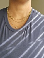 Collier Doré Acier NEUF / Gold-Look Layering Halskette NEU