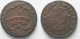Österreich 1/2 Kreuzer 1772 G MARIA THERESIA Kupfer vz