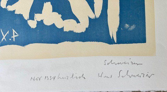 Grafica & Litografie: Schweizer Hans. Komposition in Blau – Usato da Frauenfeld venduto da Peterwalter 1