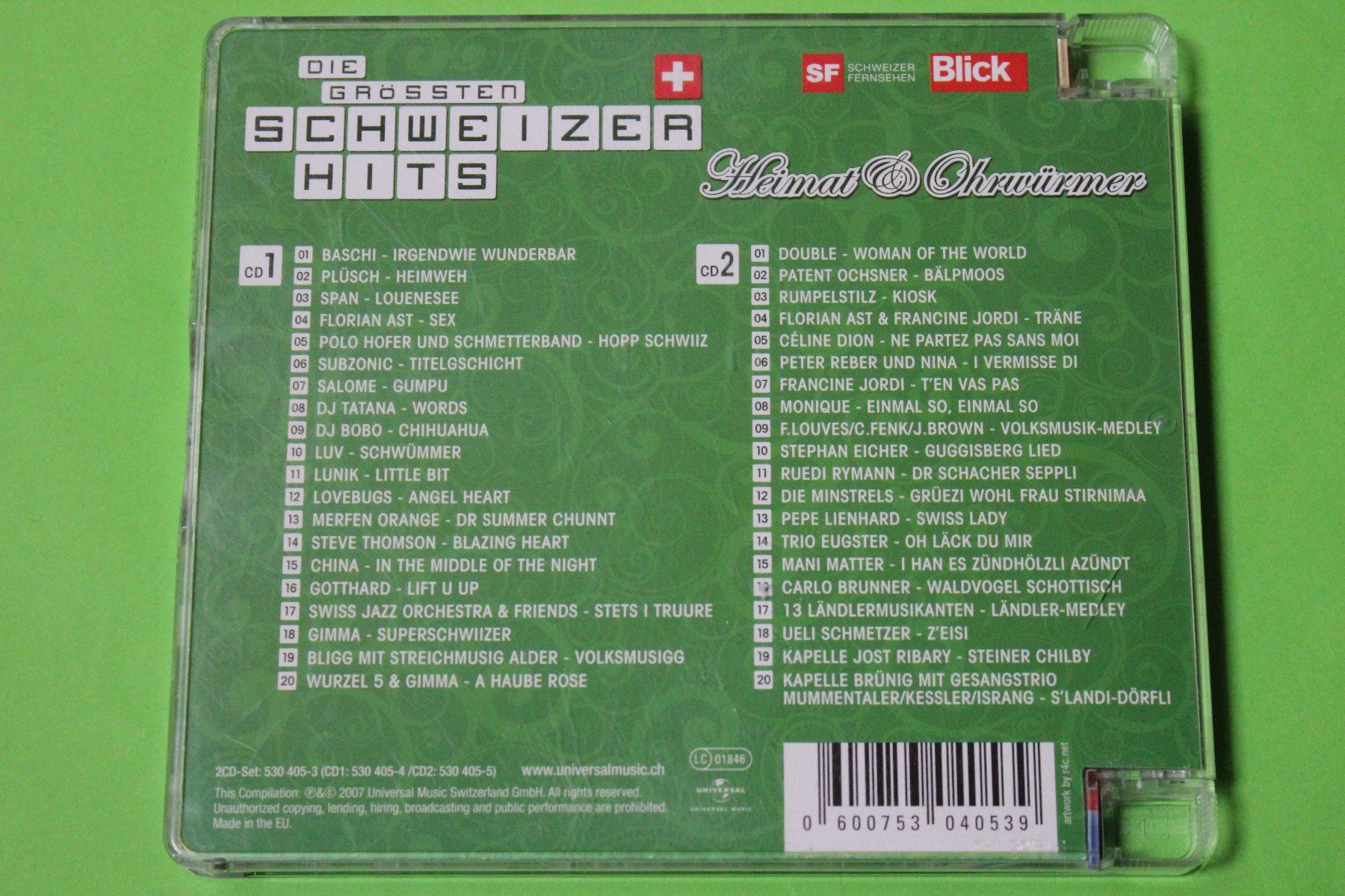 CDs: Die grössten Schweizer Hits - Heimat & Ohrwürmer 2CDs 2007 – Gebraucht aus Tübach von JamesStone 2