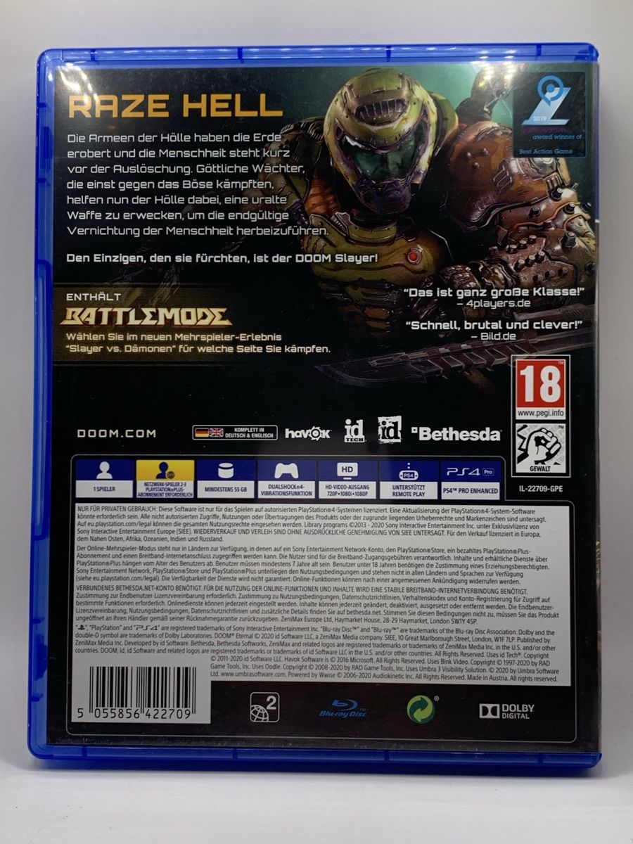 Sony Spiele: PS4 - DOOM Eternal Uncut – Gebraucht aus Ostermundigen von RG-Collector 1