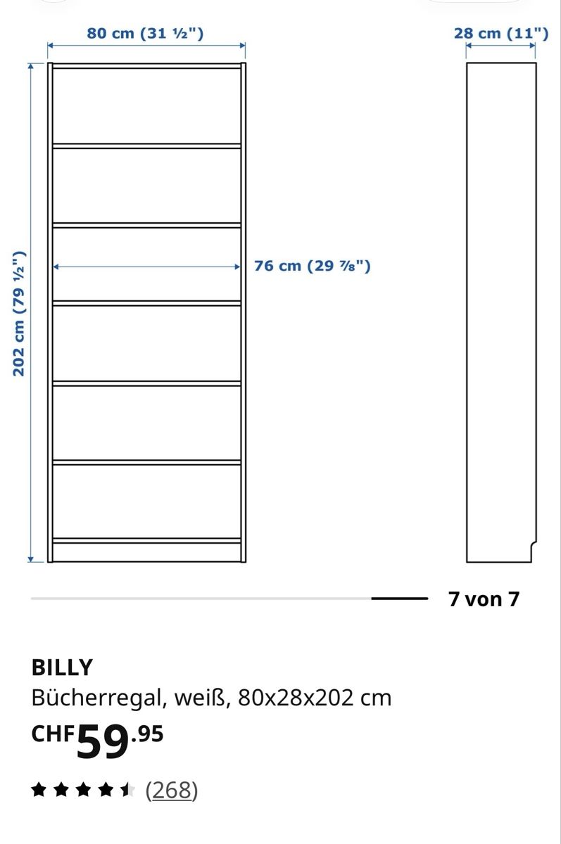 Ikea Scaffali: Bücherregal Billy von Ikea – Usato da Kloten venduto da Silvija1234 1