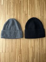 2 Strickmützen  – Grau & Schwarz – One Size