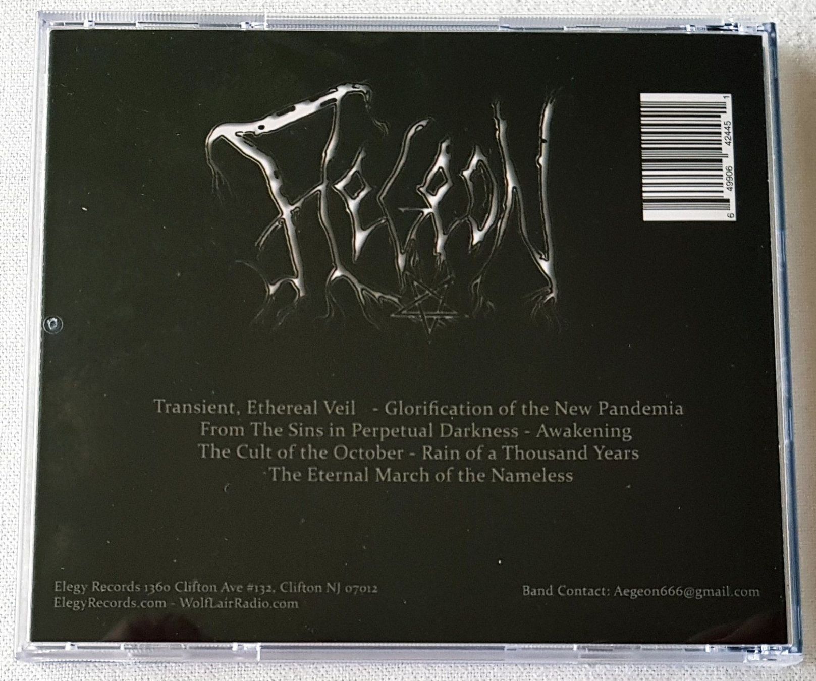 CD: Aegeon - Nocturnal Glorification - CD - 2014  US First Press – Usato da Uster venduto da Zardodel 1