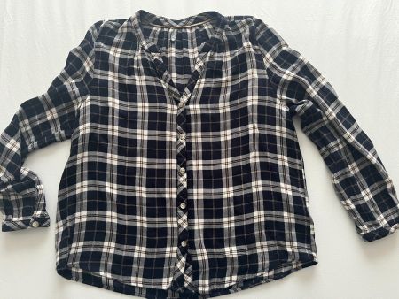 Damen Bluse Chicorée Grösse L blau/weiss kariert