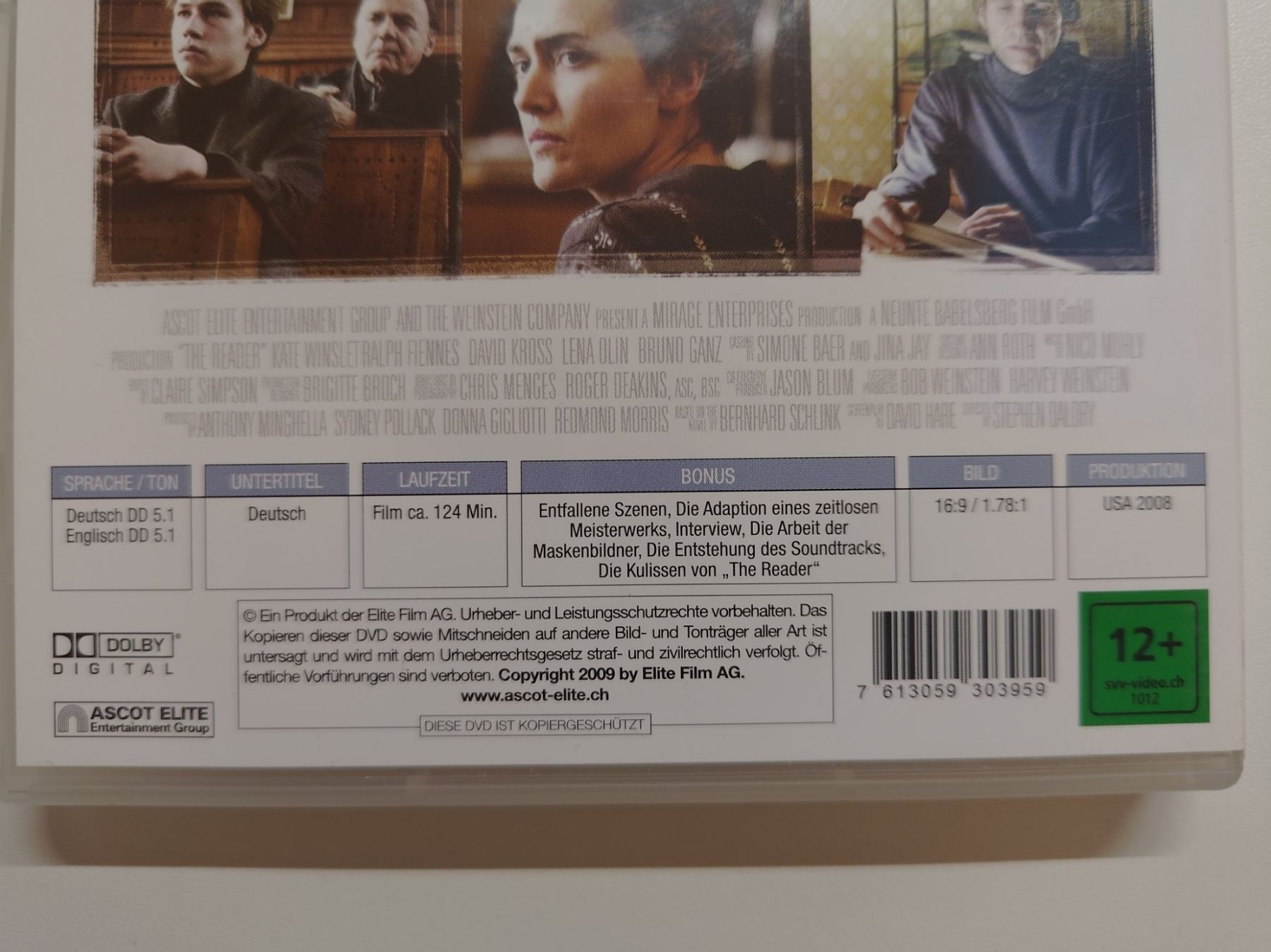 Tutti i DVDs: The Reader - Der Vorleser – Usato da Liestal venduto da Kratzilla 4