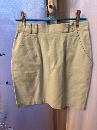 Jupe vintage en lin, taille haute, couleur menthe