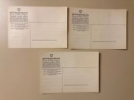 3 Militärpostkarten (leer) - Feldpost Aktivdienst