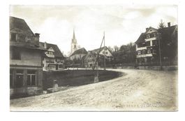 Oberuzwil (SG) Dorfpartie mit Kirche - echte Foto-AK um 1920