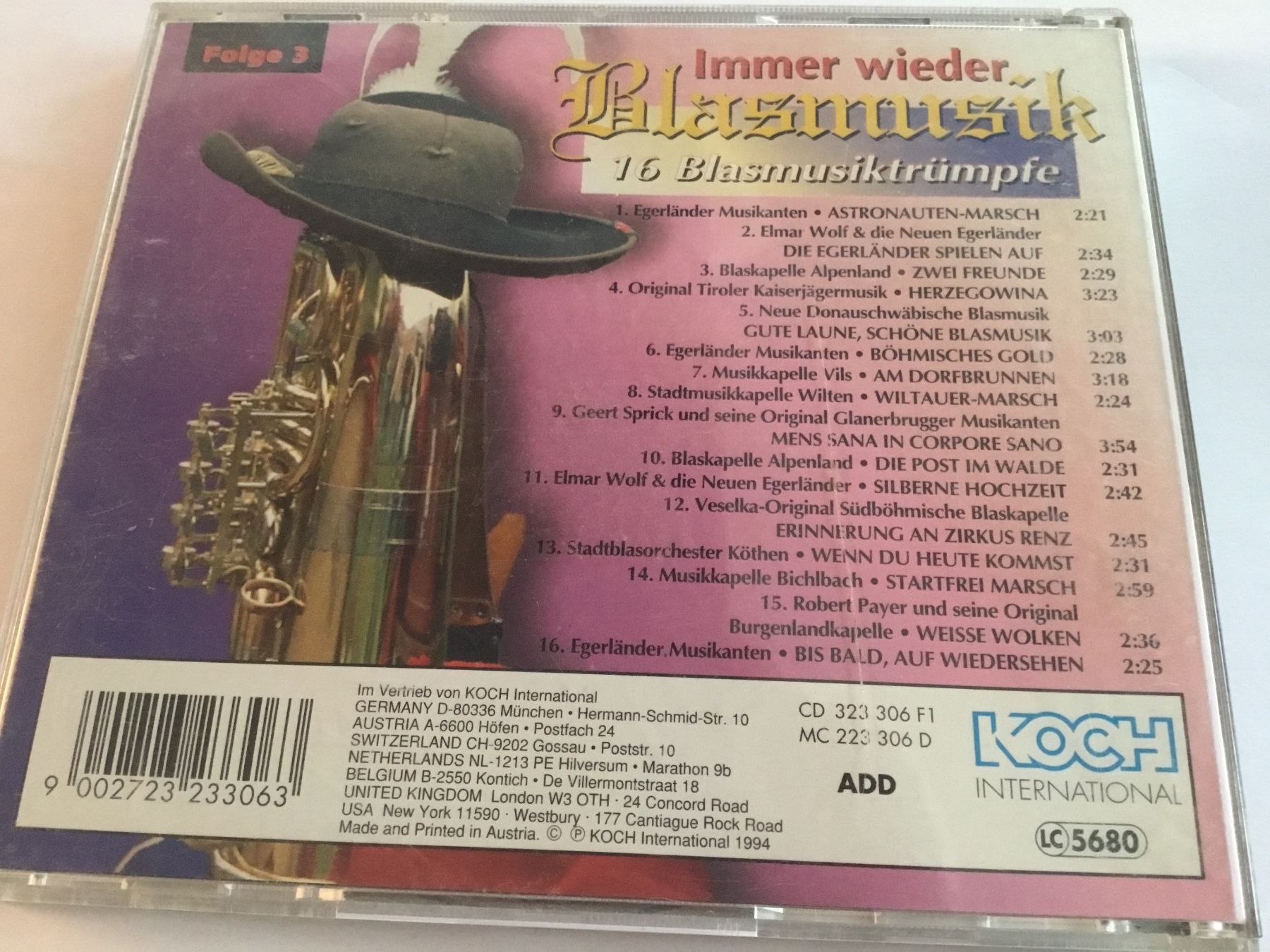 CD: CD Immer wieder Blasmusik 16 Blasmusiktreffer – Usato da Thierachern venduto da sweden08 1