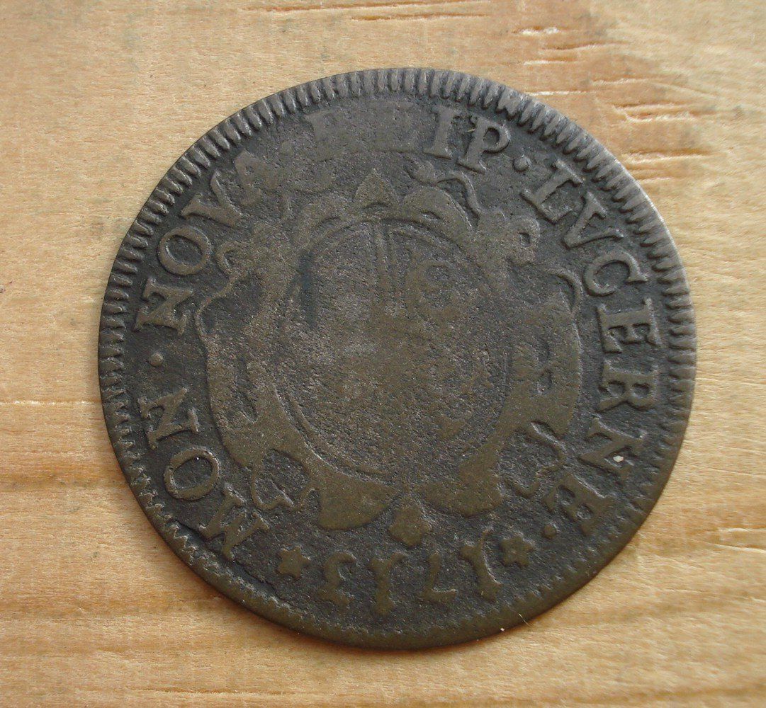 Alle Münzen: (D3) Luzern Halbbatzen 1713 – Gebraucht aus Erlach von Net-Coins