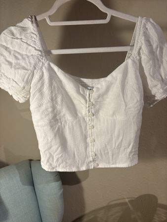 Hollister haut court blanc taille S bon état
