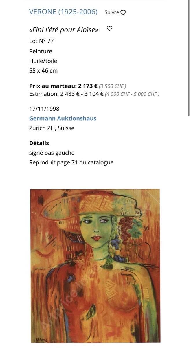 Gemälde: Vérone 1925 - 2006 – Gebraucht aus Genève von ram_r8l9 6