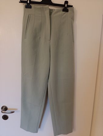 Zara High Waist Trousers Light Green Size S Used