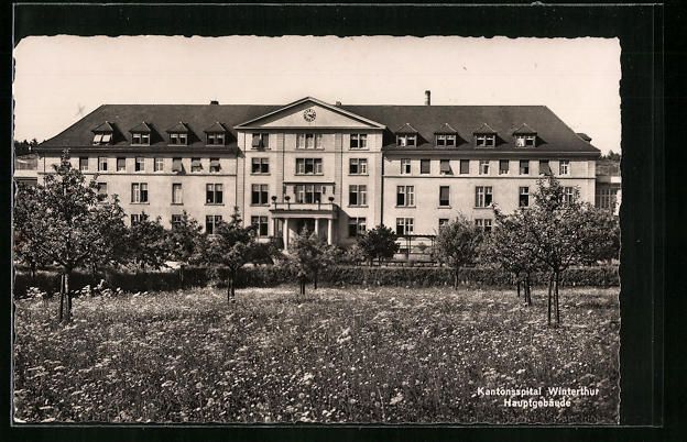 Cartoline postali: Winterthur, Hauptgebäude des Kantonsspi – Usato da Berlin venduto da bartko-reher