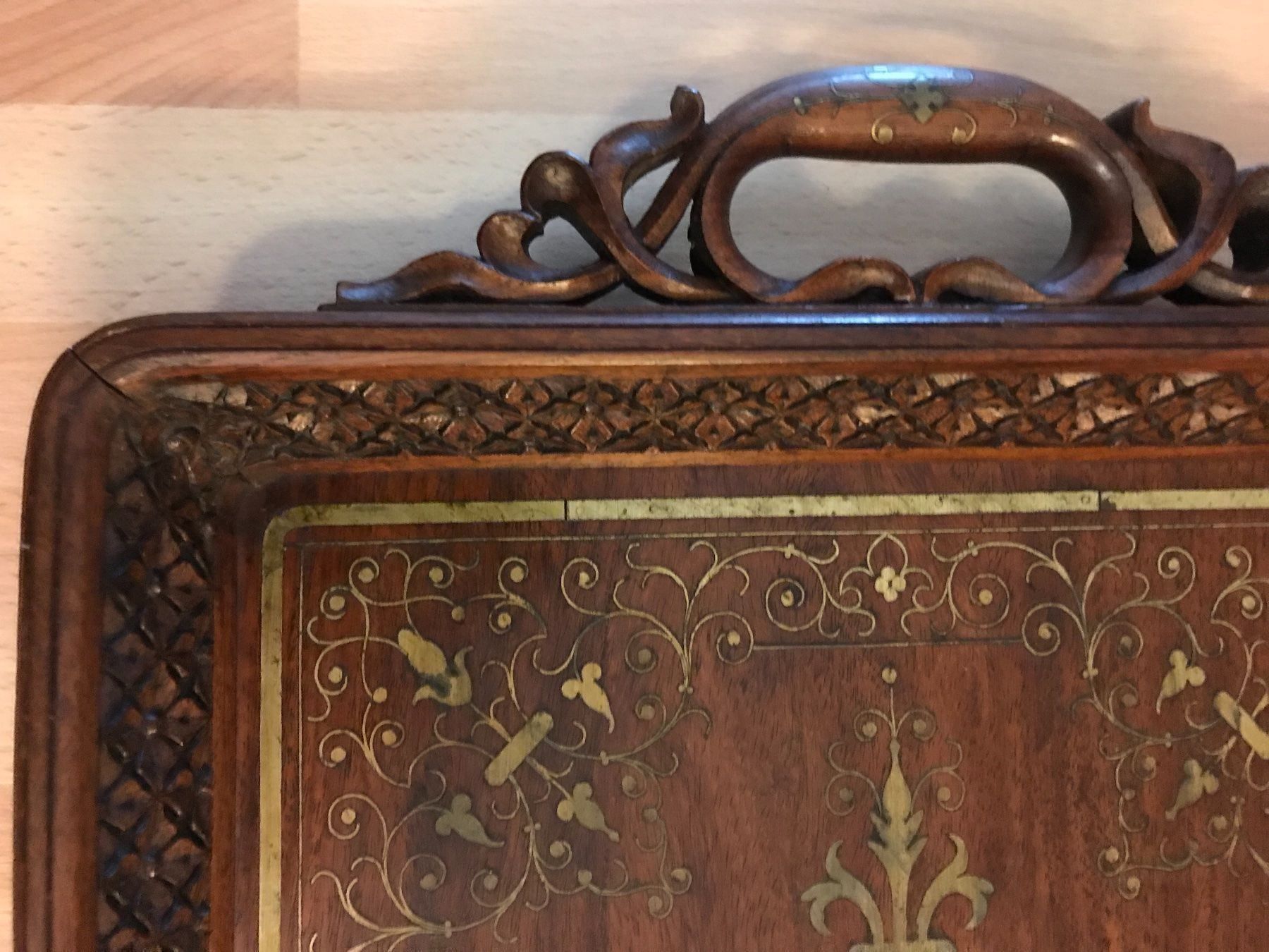 Articoli in legno: Tablett Servierbrett Einlegearbeit – Usato da Ennetmoos venduto da Tabakfrei 3