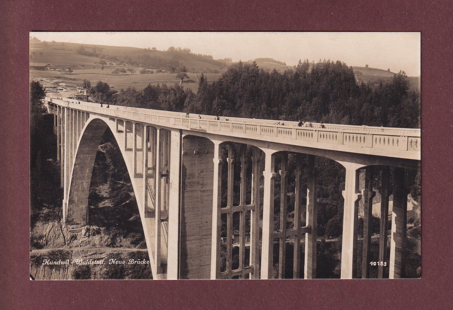 Cartoline postali: HUNDWIL-WALDSTATT - Neue Brücke – Usato da Pully venduto da nicecards